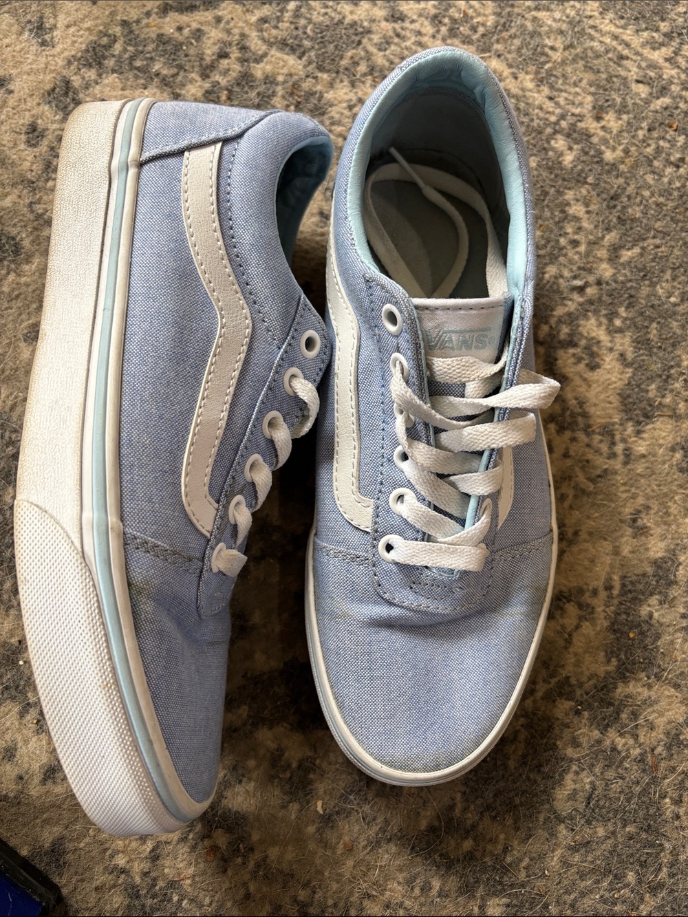 Vans Light Blue Canvas Low-Top Sneakers